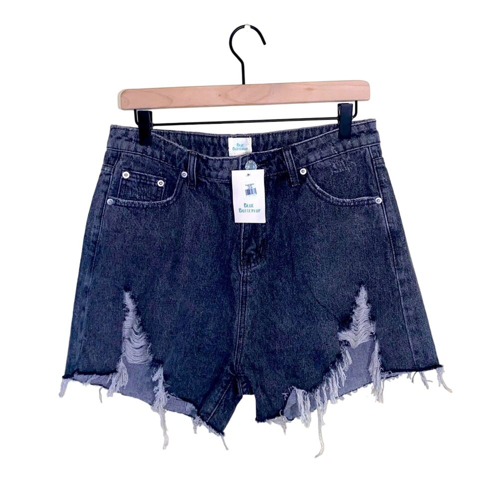 NWT BLUE BUTTERCUP high waist mom shorts Sz L
